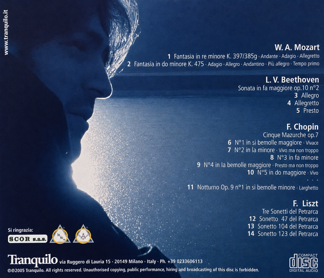 Retro del CD Primo Piano — Davide Crespi