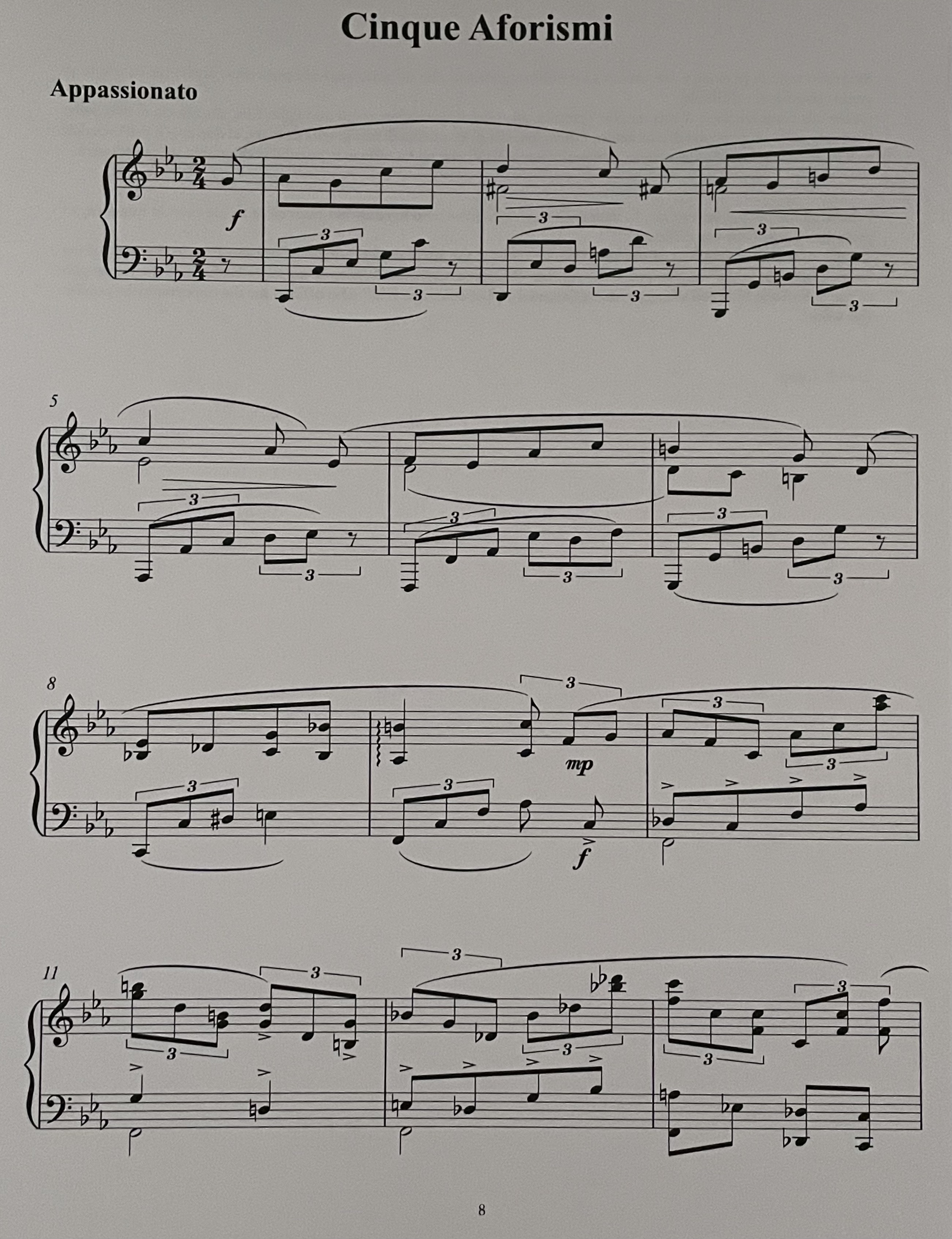 Cinque Aforismi — Appassionato