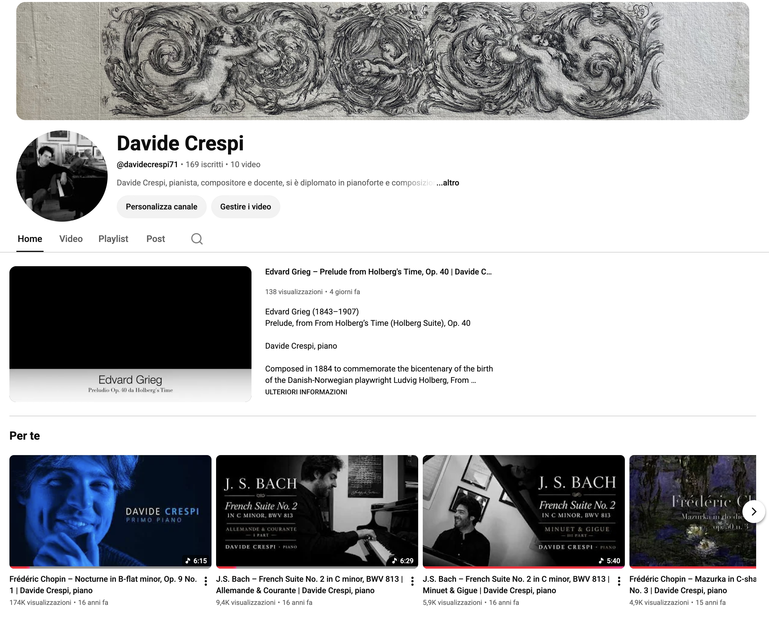 Canale YouTube di Davide Crespi
